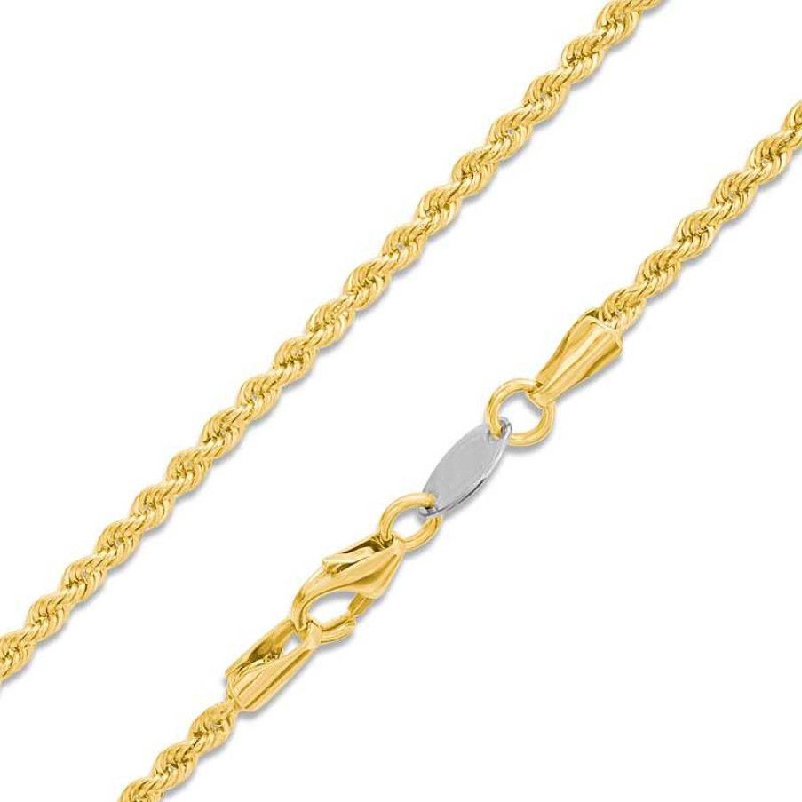 Banter 016 Gauge Diamond-Cut Rope Chain Necklace In 10K Solid Gold Bonded Sterling Silver - 18" Necklaces