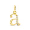 Banter Child'S Cubic Zirconia Lowercase "A" Initial Necklace Charm In 10K Gold Charms