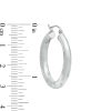 Banter 30Mm Multi-Finish Tube Hoop Earrings In 14K White Gold Earrings