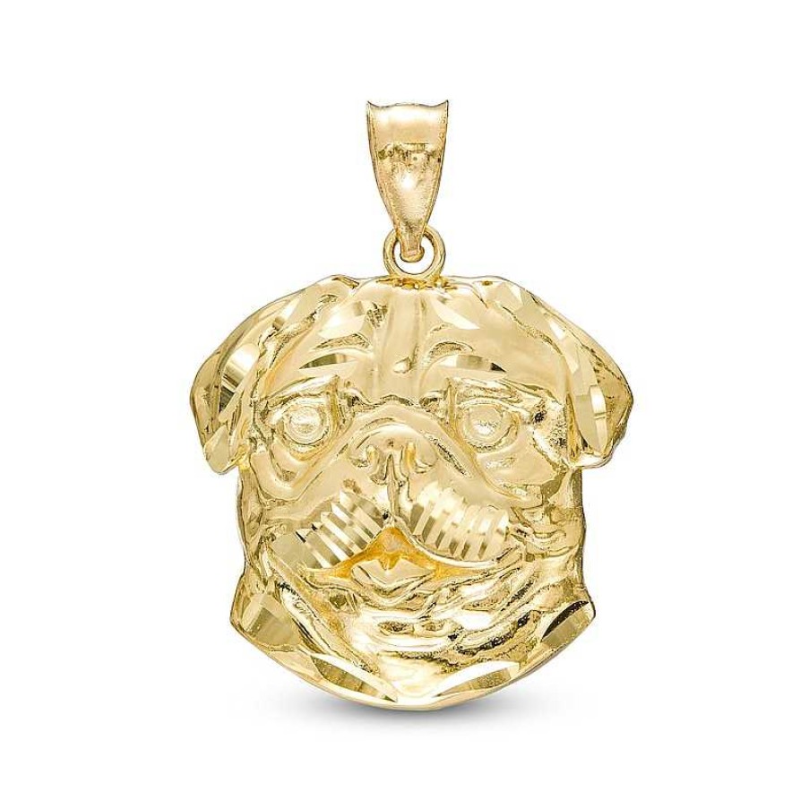 Banter Pug Necklace Charm In 10K Gold Casting Charms