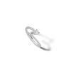 Banter Sterling Silver Cz Heart Bypass Ring - Size 7 Rings