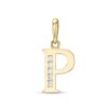 Banter Cubic Zirconia "P" Initial Charm Pendant In 10K Solid Gold Charms