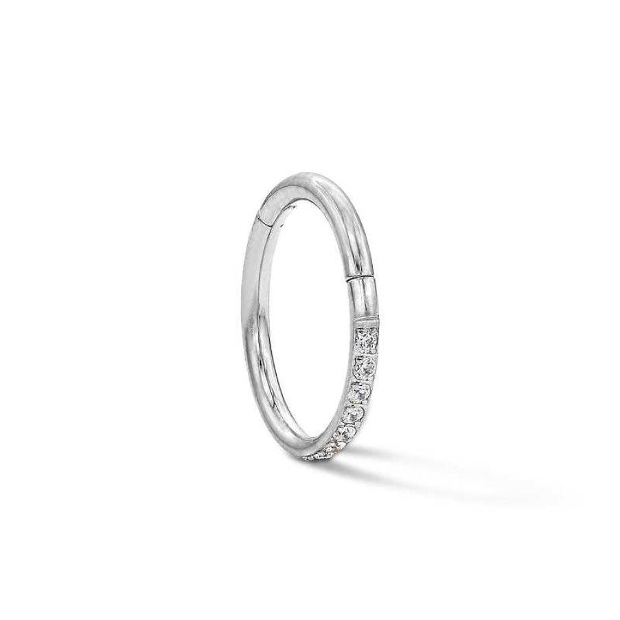 Banter Titanium Cz Hoop - 18G 5/16" Ear