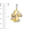 Banter 1/6 Ct. T.W. Diamond Multi-Mushroom Necklace Charm In Sterling Silver With 14K Gold Plate Charms