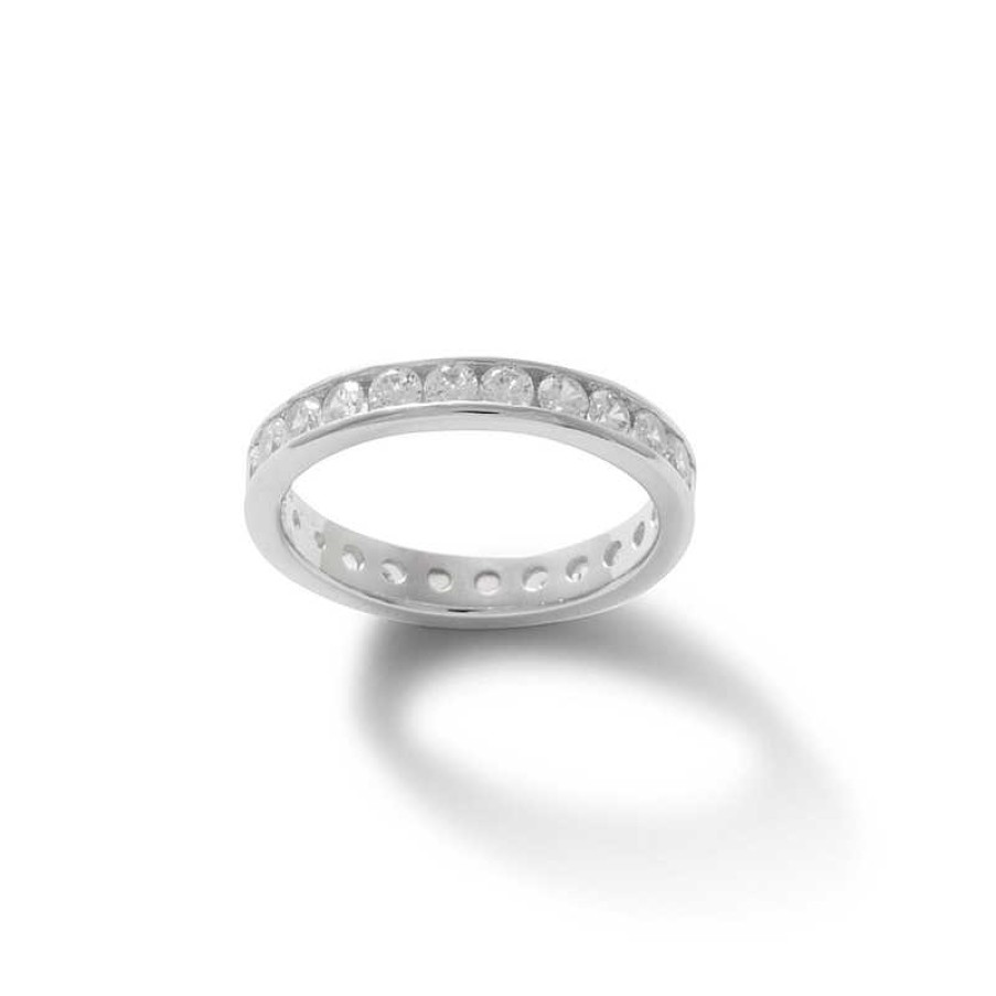 Banter Cubic Zirconia Eternity Band In Sterling Silver Rings