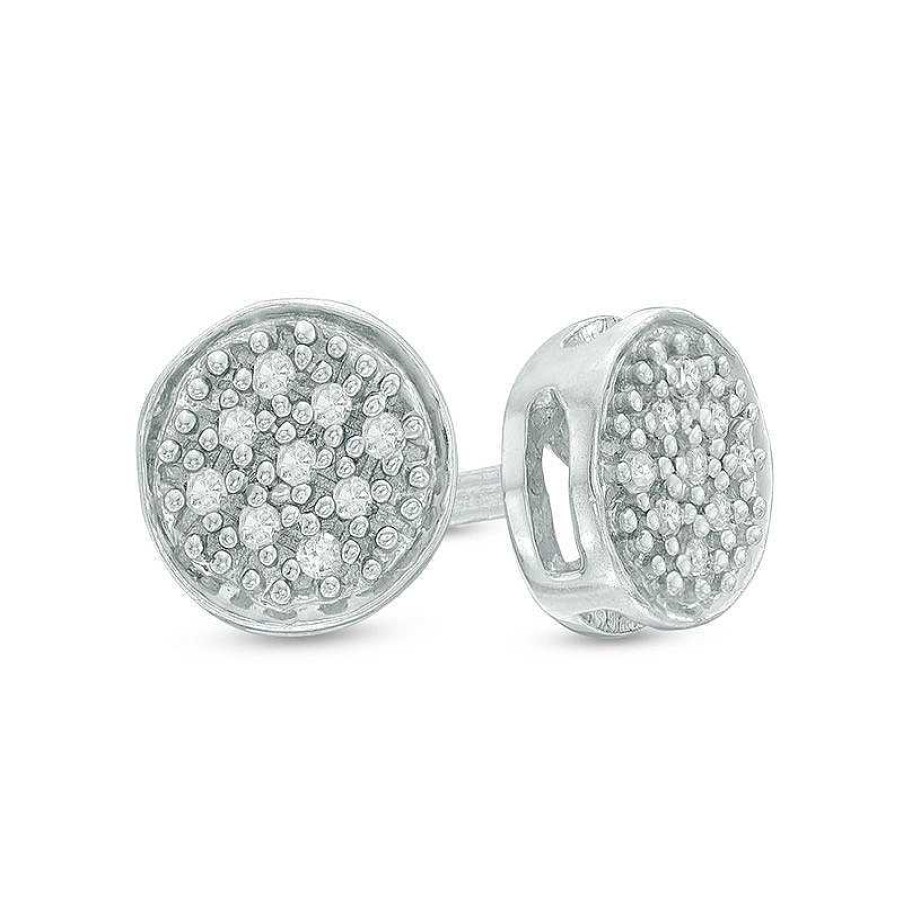 Banter Diamond Accent Circle Stud Earrings In Sterling Silver Earrings