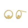 Banter Claddagh Beaded Stud Earrings In 10K Solid Gold Earrings