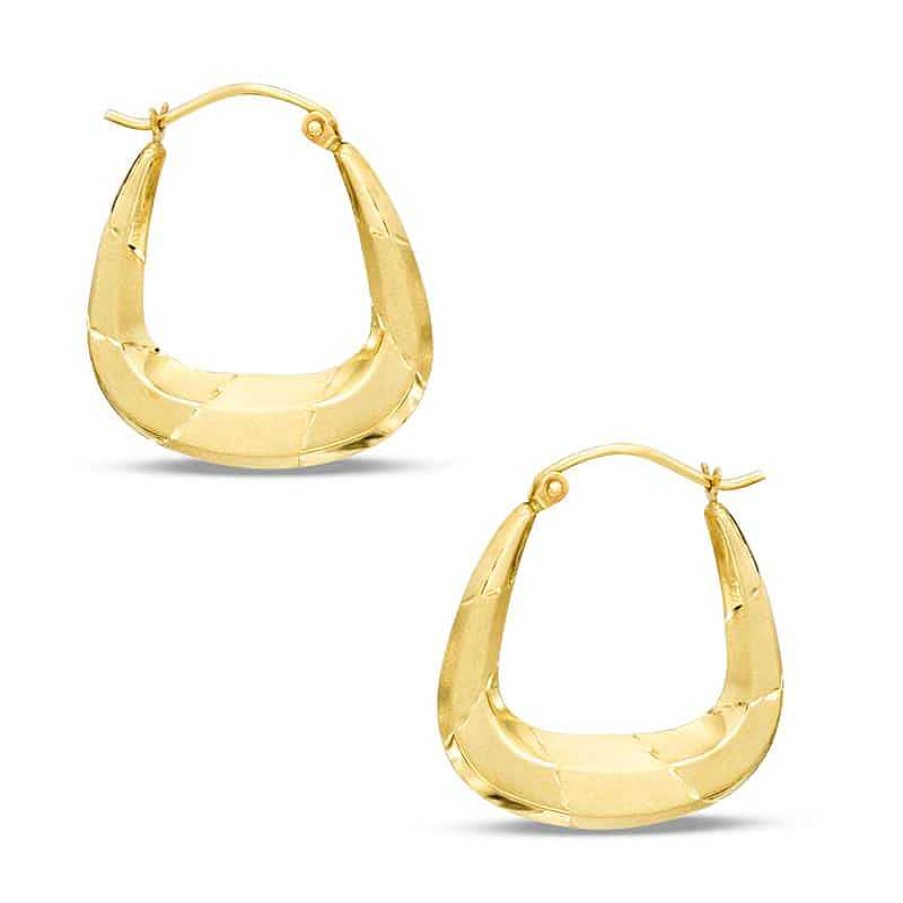 Banter Triangle Hoop Earrings In 10K Stamp Hollow Gold Earrings