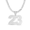 Banter Two Digit Cutout Curb Chain Personalized Necklace In Solid Sterling Silver Necklaces