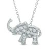 Banter Cubic Zirconia Elephant Pendant In Sterling Silver Necklaces