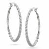 Banter Cubic Zirconia 45Mm Hoop Earrings In Sterling Silver Earrings