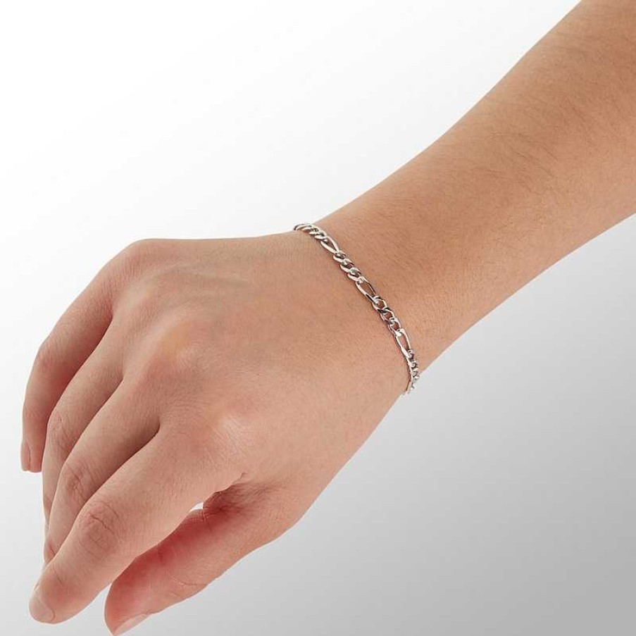 Banter Made In Italy 100 Gauge Figaro Bracelet In Solid Sterling Silver Bracelets