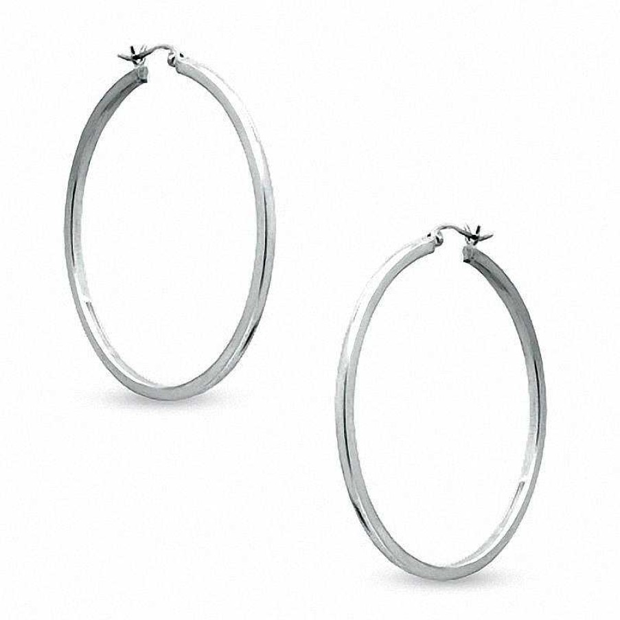 Banter 45Mm Square Tube Hoop Earrings In Hollow Sterling Silver Earrings