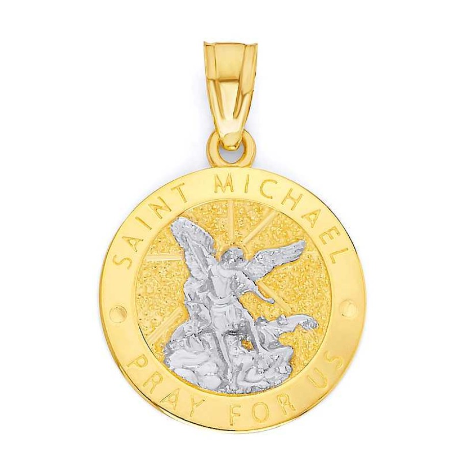 Banter 10K Solid Gold Saint Michael Two-Tone Charm Charms