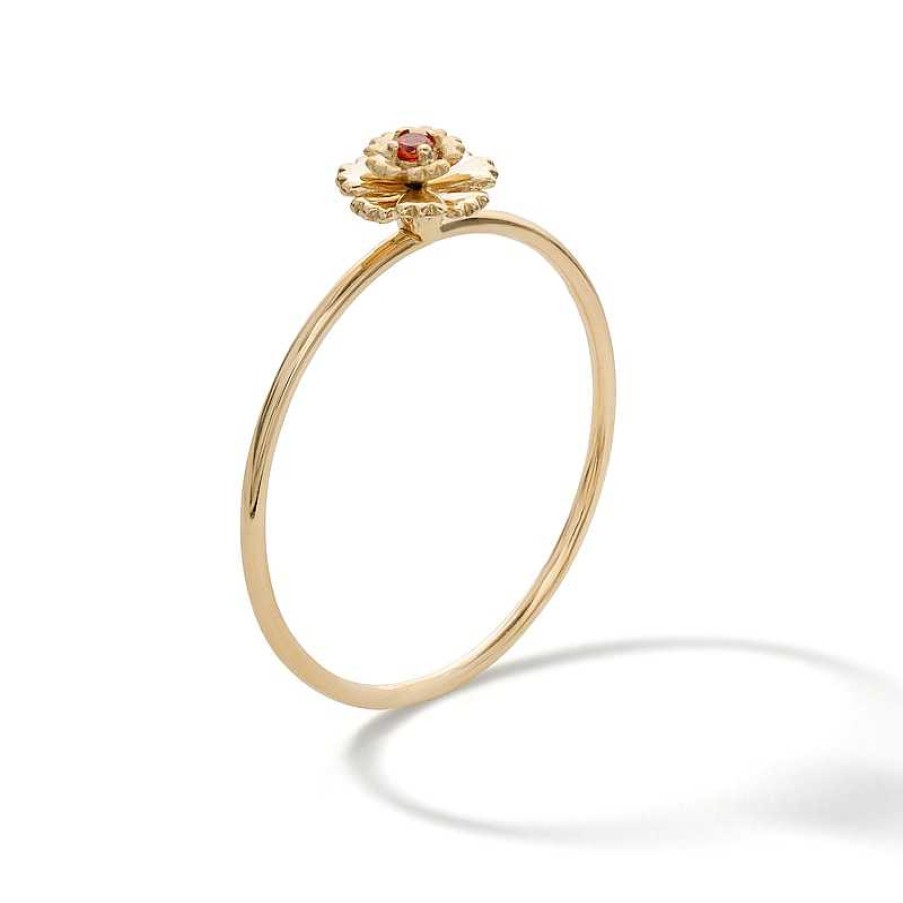 Banter 10K Solid Gold Cz Carnation Ring Rings