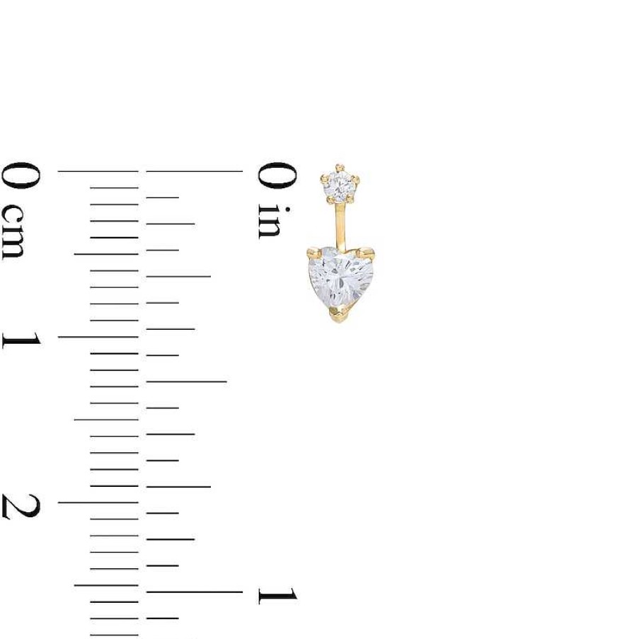 Banter Heart-Shaped And Round Cubic Zirconia Drop Earrings In 10K Gold Earrings