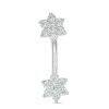 Banter Solid Stainless Steel Cz Flower Belly Button Ring - 14G Belly Button