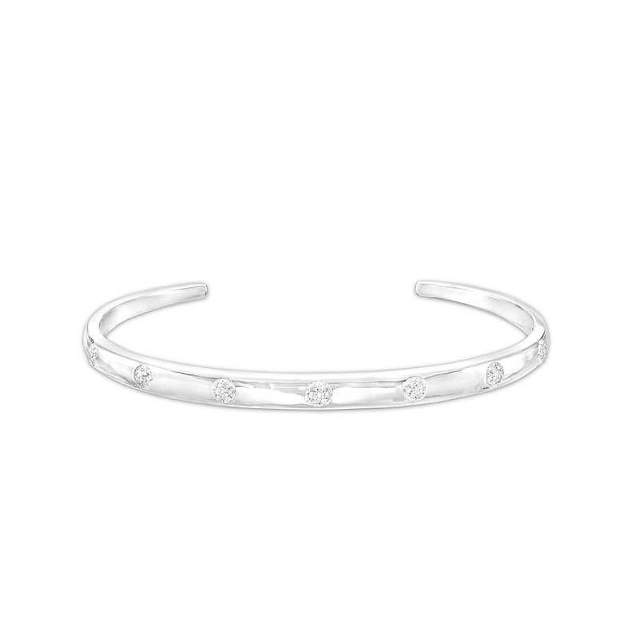 Banter 1/10 Ct. T.W. Diamond Bangle Bracelet In Sterling Silver Bracelets