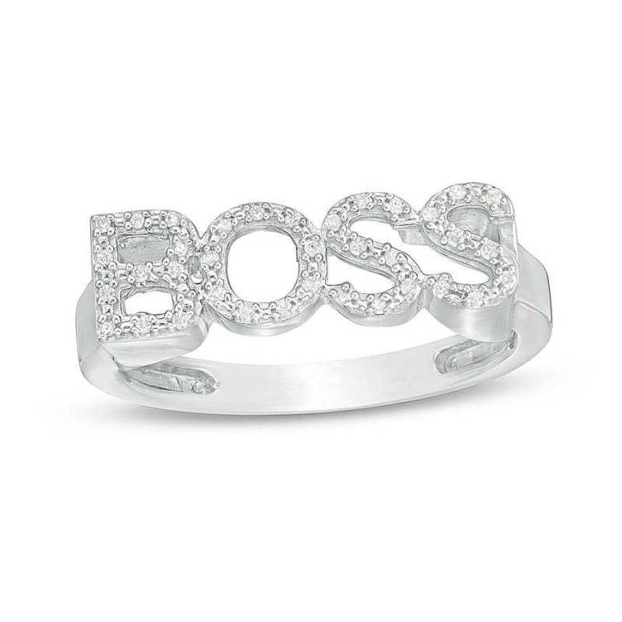 Banter 1/20 Ct. T.W. Diamond Boss Ring In Sterling Silver Rings