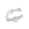 Banter Cubic Zirconia Twisted Geometric Ear Cuff In Solid Sterling Silver Earrings