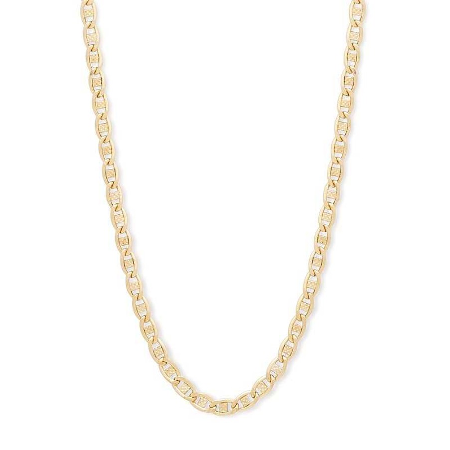 Banter Made In Italy 075 Gauge Diamond-Cut Mariner Chain Necklace In 10K Hollow Gold - 20" Necklaces