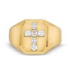 Banter 10K Hollow Gold Cz Signet Cross Ring - Size 10.5 Rings