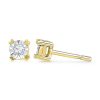 Banter 1/20 Ct. T.W. Diamond With Heart Prong Solitaire Stud Earrings In 10K Gold Earrings