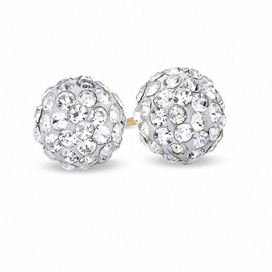 Banter 7.5Mm White Crystal Ball Stud Earrings In 10K Gold Earrings