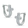 Banter Cubic Zirconia Cross Huggie Hoop Earrings In Sterling Silver Earrings