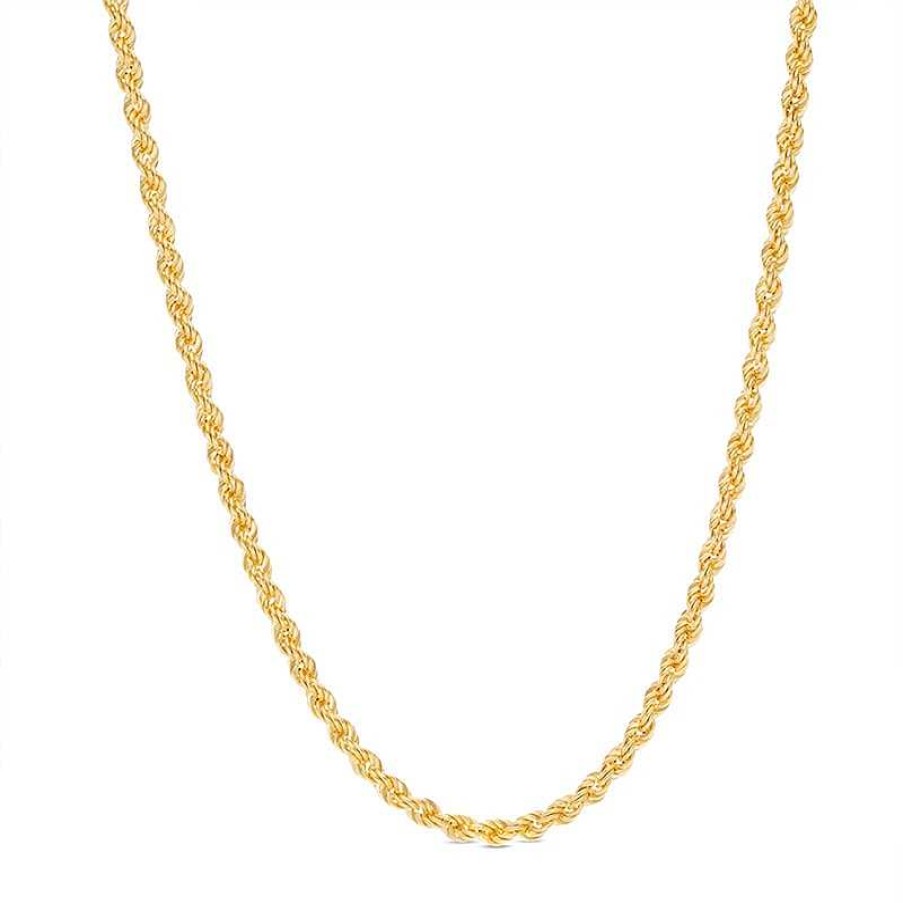 Banter 020 Gauge Semi-Solid Rope Chain Necklace In 10K Gold - 24" Necklaces