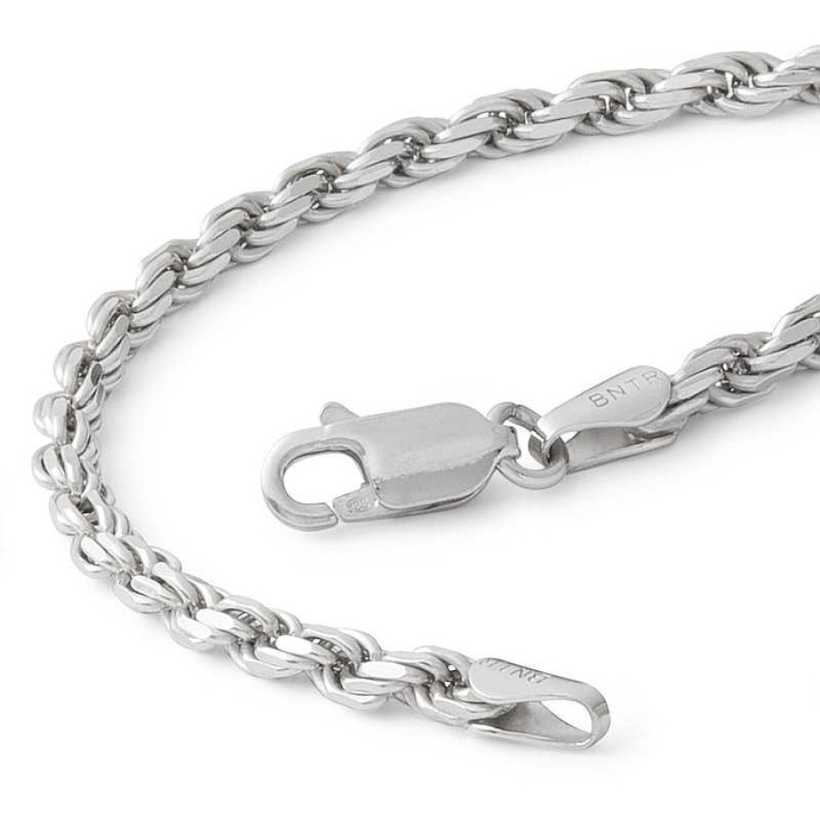 Banter Made In Italy 070 Gauge Diamond-Cut Rope Chain Bracelet In Solid Sterling Silver - 8" Bracelets