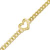 Banter 10K Hollow Gold Textured Heart Outline Curb Chain Bracelet - 7.5" Bracelets