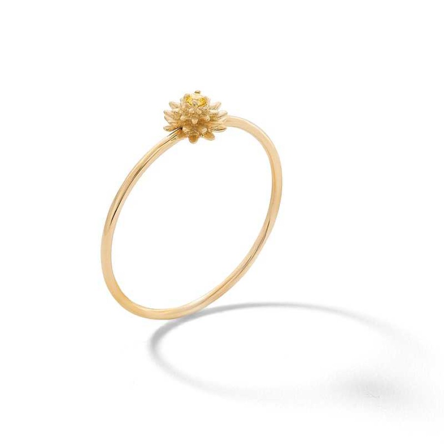 Banter 10K Solid Gold Cz Chrysanthemum Ring Rings