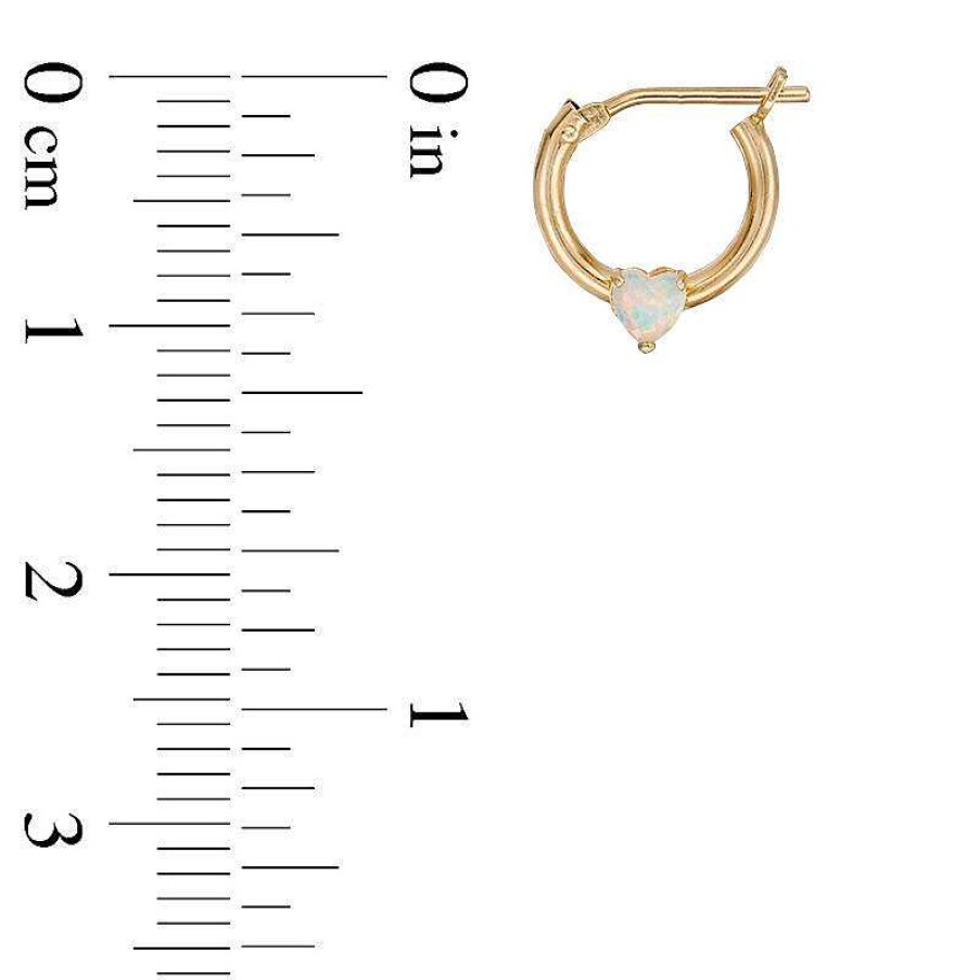 Banter Child'S 3Mm Heart-Shaped Simulated Opal Hoop Earrings In 14K Gold Earrings