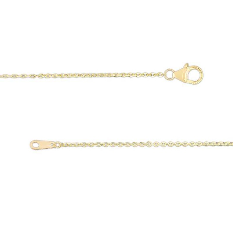 Banter 1.2Mm Rhodium Accent Station Chain Necklace In 10K Solid Gold - 18" Necklaces