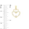 Banter Cubic Zirconia Double Heart Necklace Charm In 10K Gold Charms