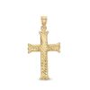 Banter 28 X 17Mm Diamond-Cut Slant Groove Flare-Ends Cross Necklace Charm In 10K Stamp Hollow Gold Charms