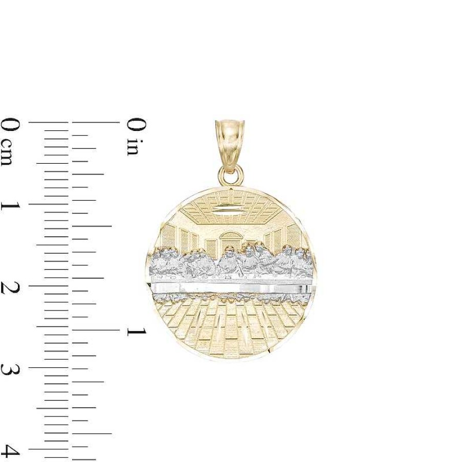 Banter The Last Supper Medallion Two-Tone Necklace Charm In 10K Gold Charms