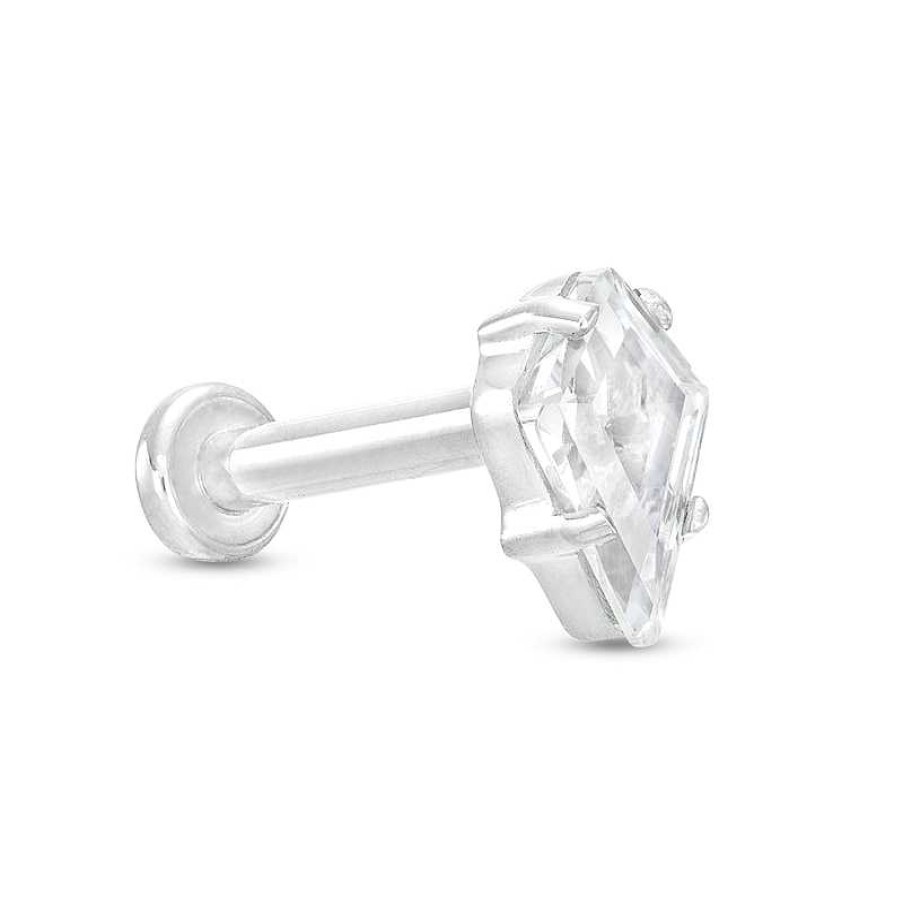 Banter Titanium Cz Kite Shaped Stud - 18G 5/16" Ear