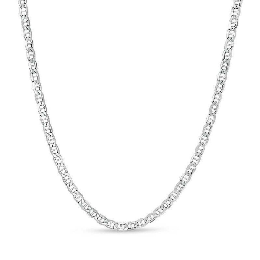 Banter Made In Italy 080 Gauge Mariner Chain Necklace In 10K Hollow White Gold - 22" Necklaces