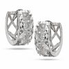 Banter Cubic Zirconia Huggie Hoop Earrings In Solid Sterling Silver Earrings