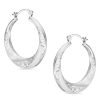 Banter Diamond-Cut Satin Hoop Earrings In Hollow Sterling Silver Earrings