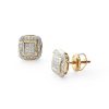 Banter 1/8 Ct. T.W. Composite Diamond Concave Square Frame Stud Earrings In 10K Gold Earrings