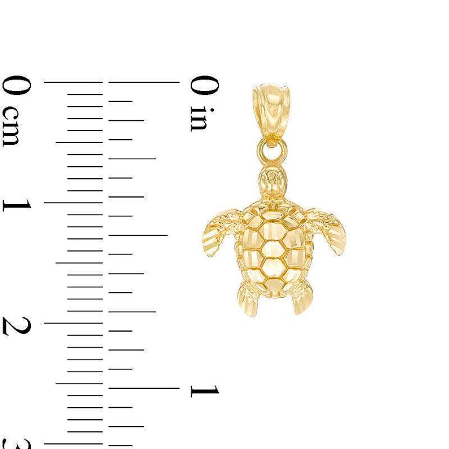 Banter Child'S Diamond-Cut Turtle Necklace Charm In 10K Gold Charms