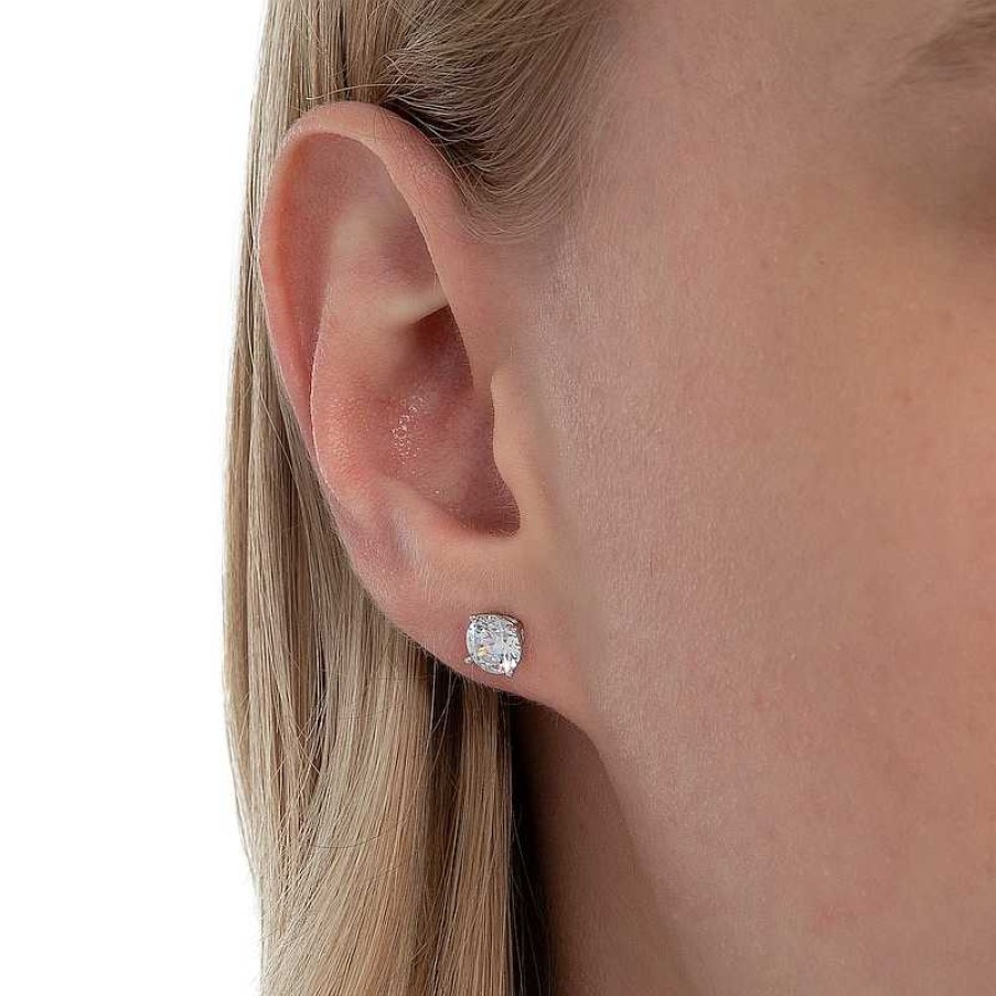 Banter 6Mm Cubic Zirconia Stud Earrings In Sterling Silver Earrings