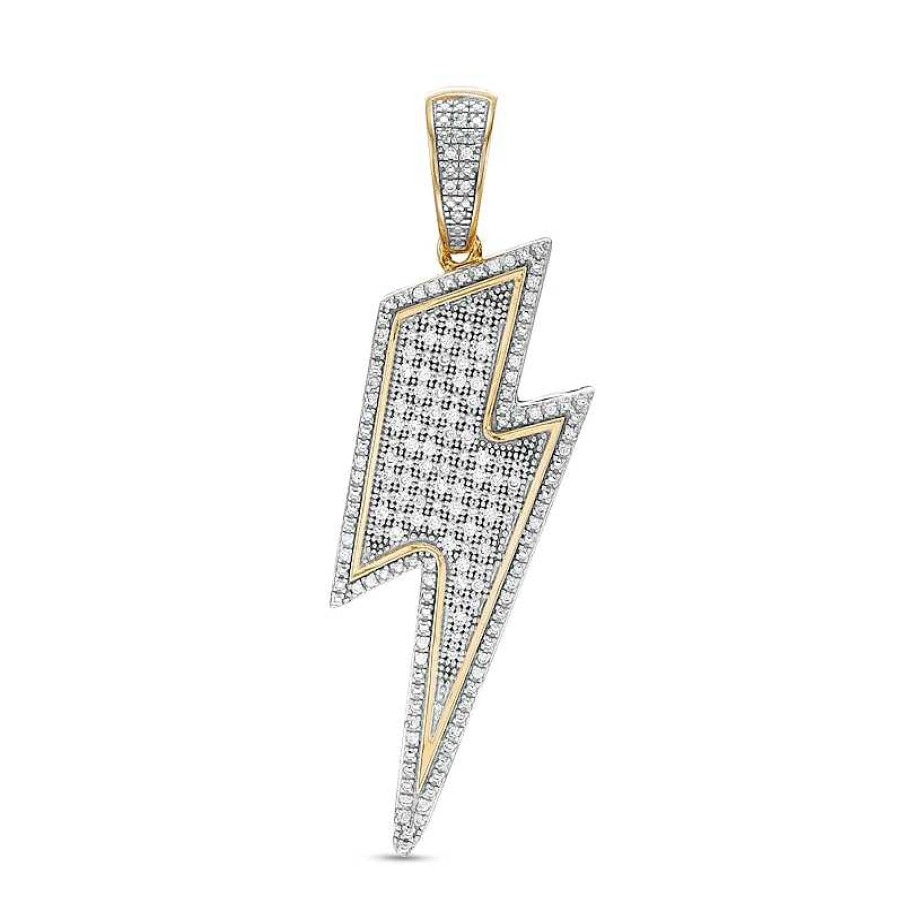 Banter 1/4 Ct. T.W. Diamond Lightning Bolt Necklace Charm In 10K Gold Charms