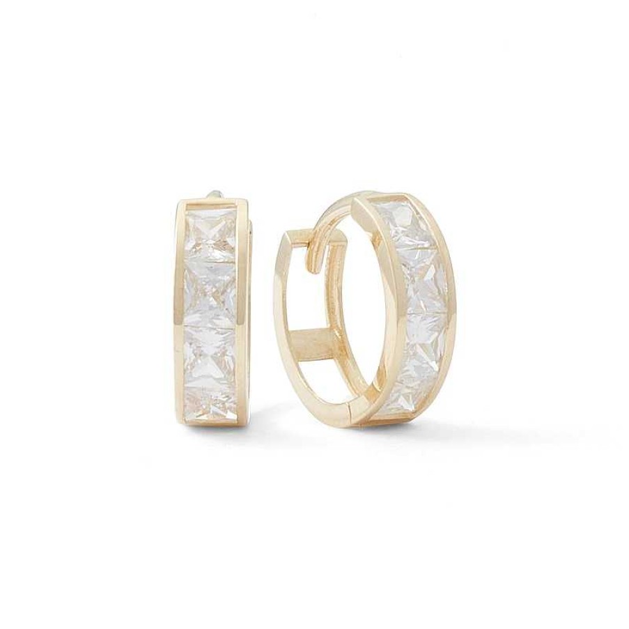 Banter Cubic Zirconia Huggie Hoop Earrings In 14K Solid Gold Earrings