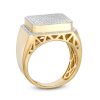 Banter 1/10 Ct. T.W. Diamond Raised Square Ring In Sterling Silver With 14K Gold Plate Rings