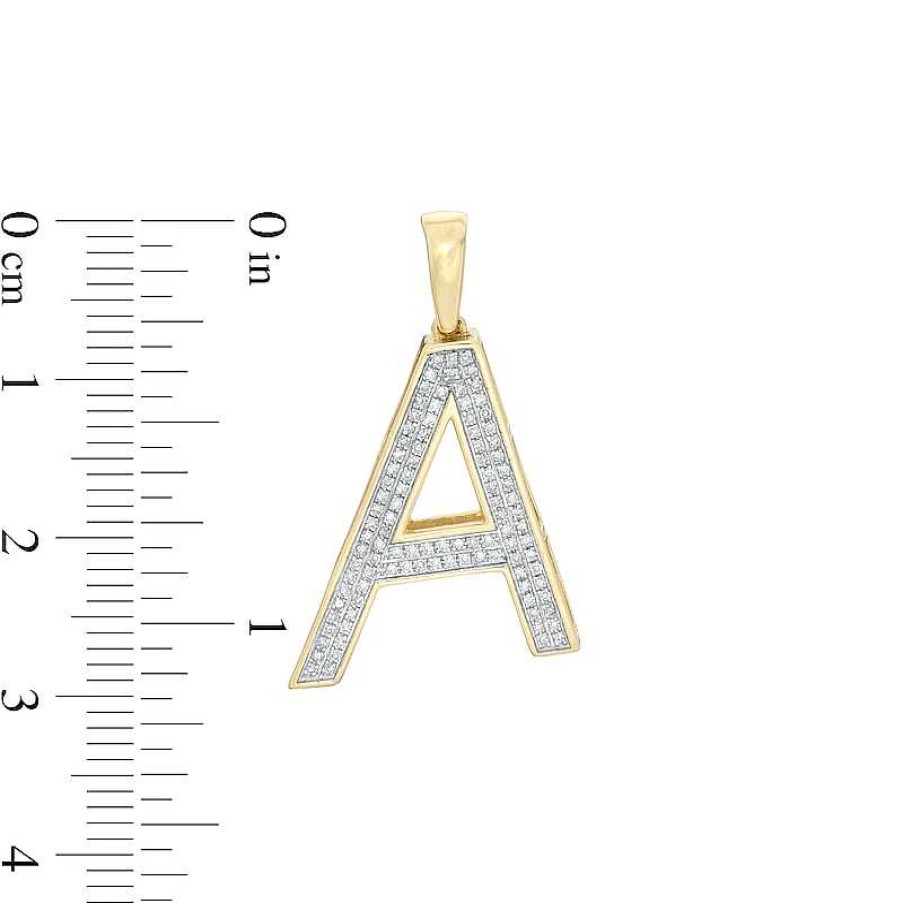 Banter 1/5 Ct. T.W. Diamond "A" Necklace Charm In 10K Gold Charms