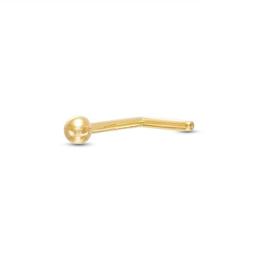 Banter 14K Hollow Gold Ball L-Shaped Nose Ring - 18G 5/16" Nose